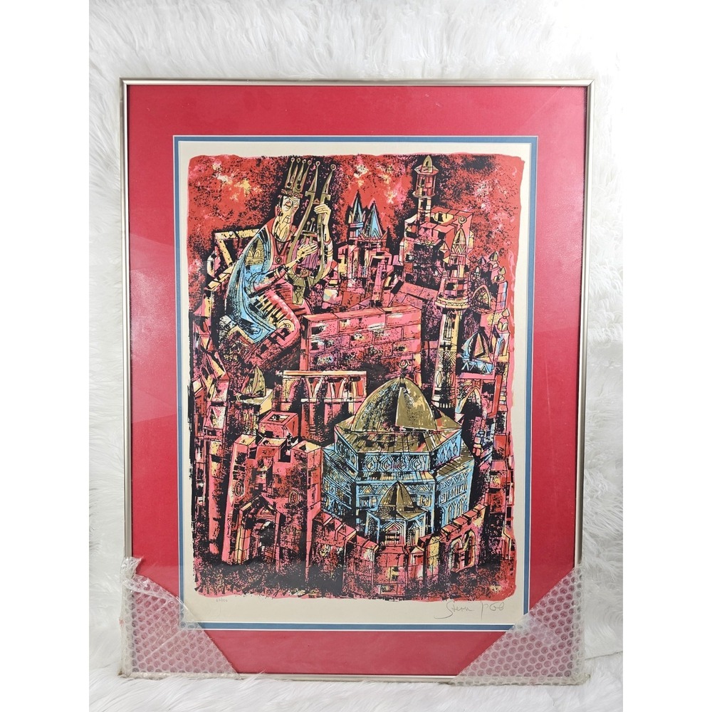 "City of King David" by Yossi Stern Lithograph on Paper Limited Ed of 63/150